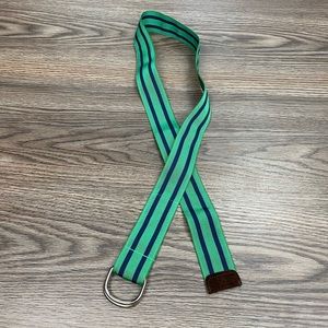 Atelier F&B Green & Navy Blue Stripe Belt M